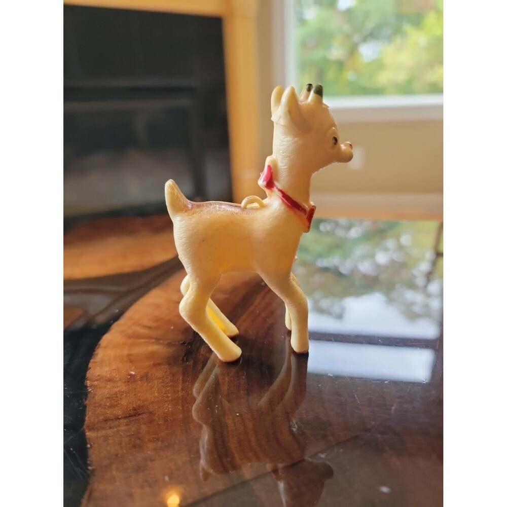 Vintage Rudolph The Red Nose Reindeer Celluoid Ornament 3.5"